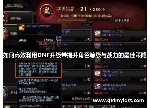 如何高效利用DNF升级券提升角色等级与战力的最佳策略